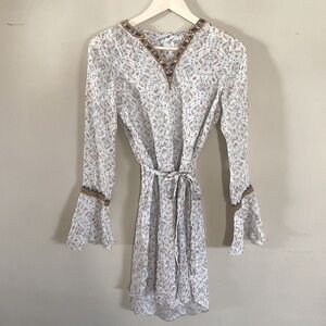 Tangerine NYC Embroidered Print Tunic Dress